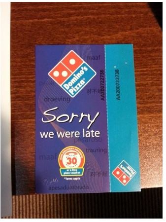 domino's late voucher