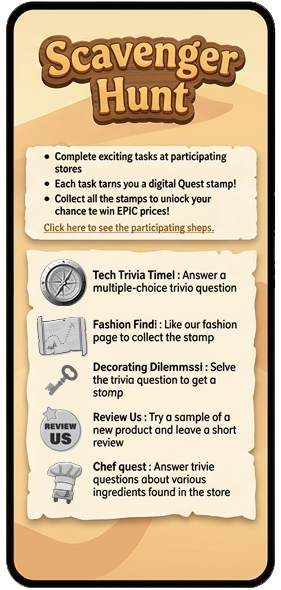 Scavenger Hunt screen